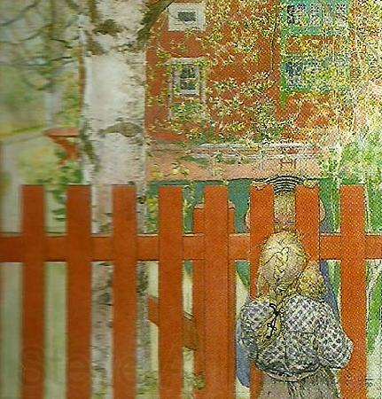 Carl Larsson staketet-vid staketet Germany oil painting art